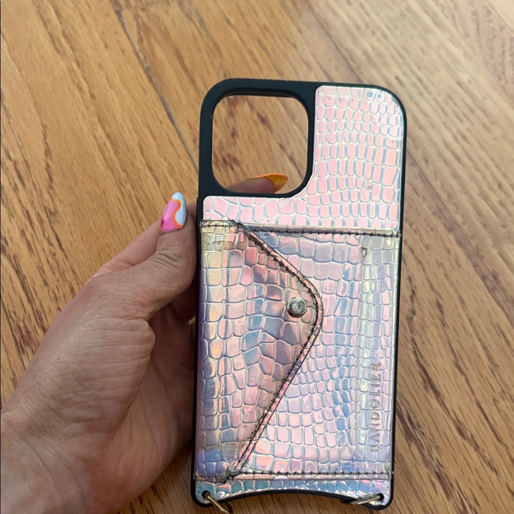 Bandolier used iPhone 13 Pro Max Iridescent Phone Case with Card Holder